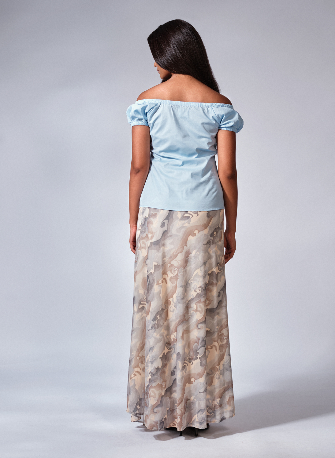 Bias Maxi Skirt In Print